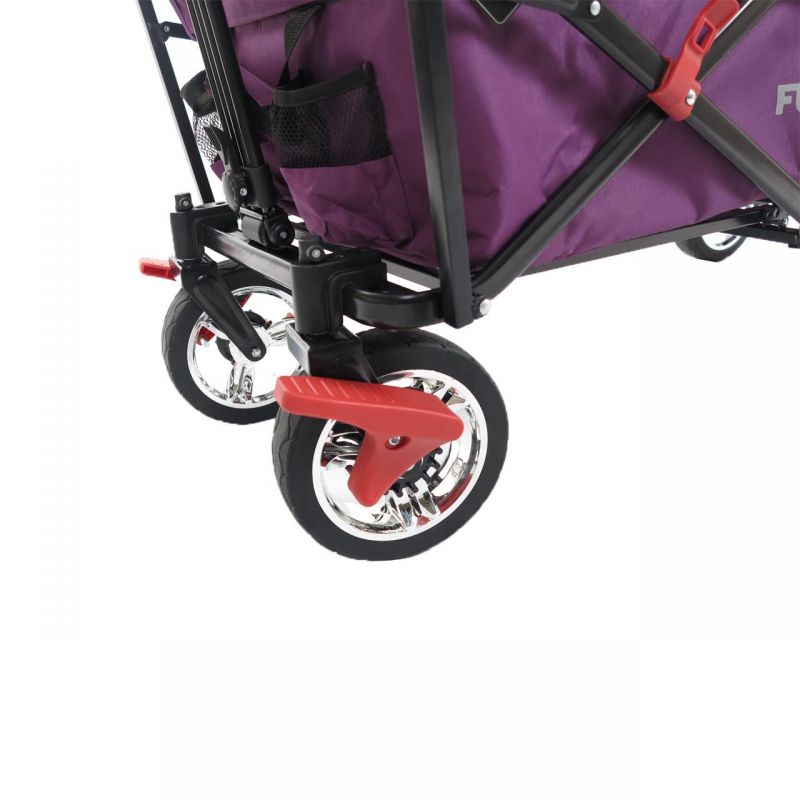 FUXTEC Bollerwagen CT-500PU purpur mit Sonnendach faltbar