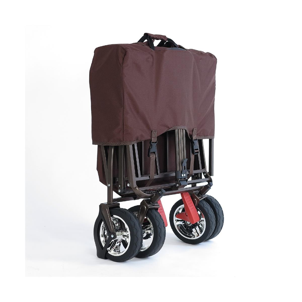 FUXTEC Bollerwagen CT-500 braun mit Sonnendach faltbar