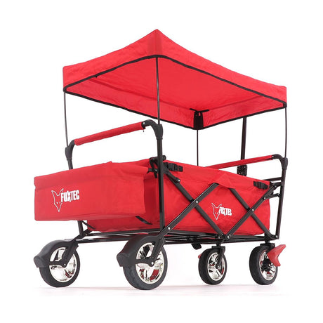 FUXTEC Bollerwagen CT-500 rot mit Sonnendach faltbar