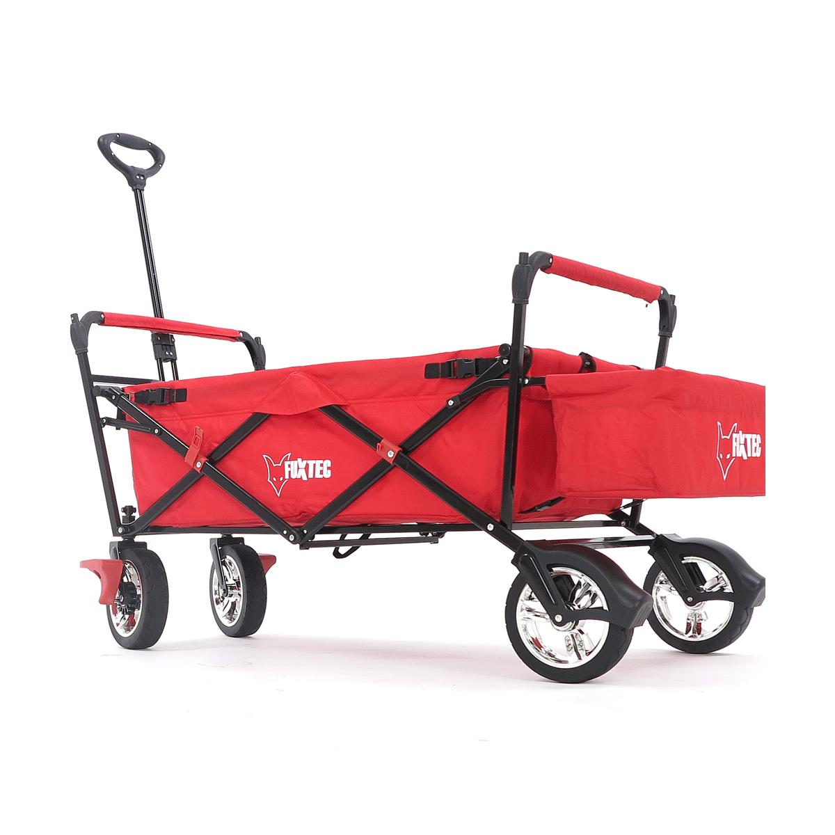 FUXTEC Bollerwagen CT-500 rot mit Sonnendach faltbar