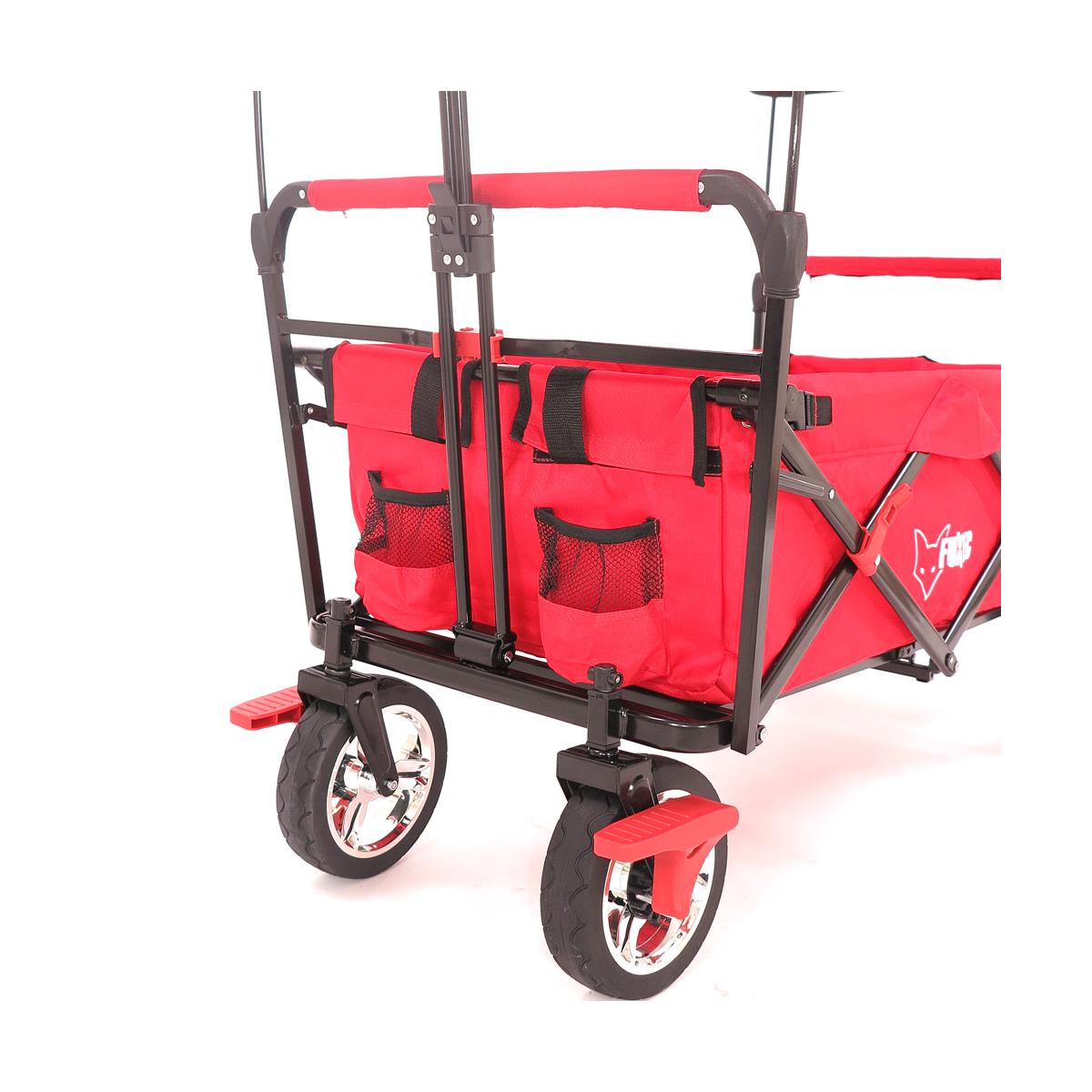 FUXTEC Bollerwagen CT-500 rot mit Sonnendach faltbar