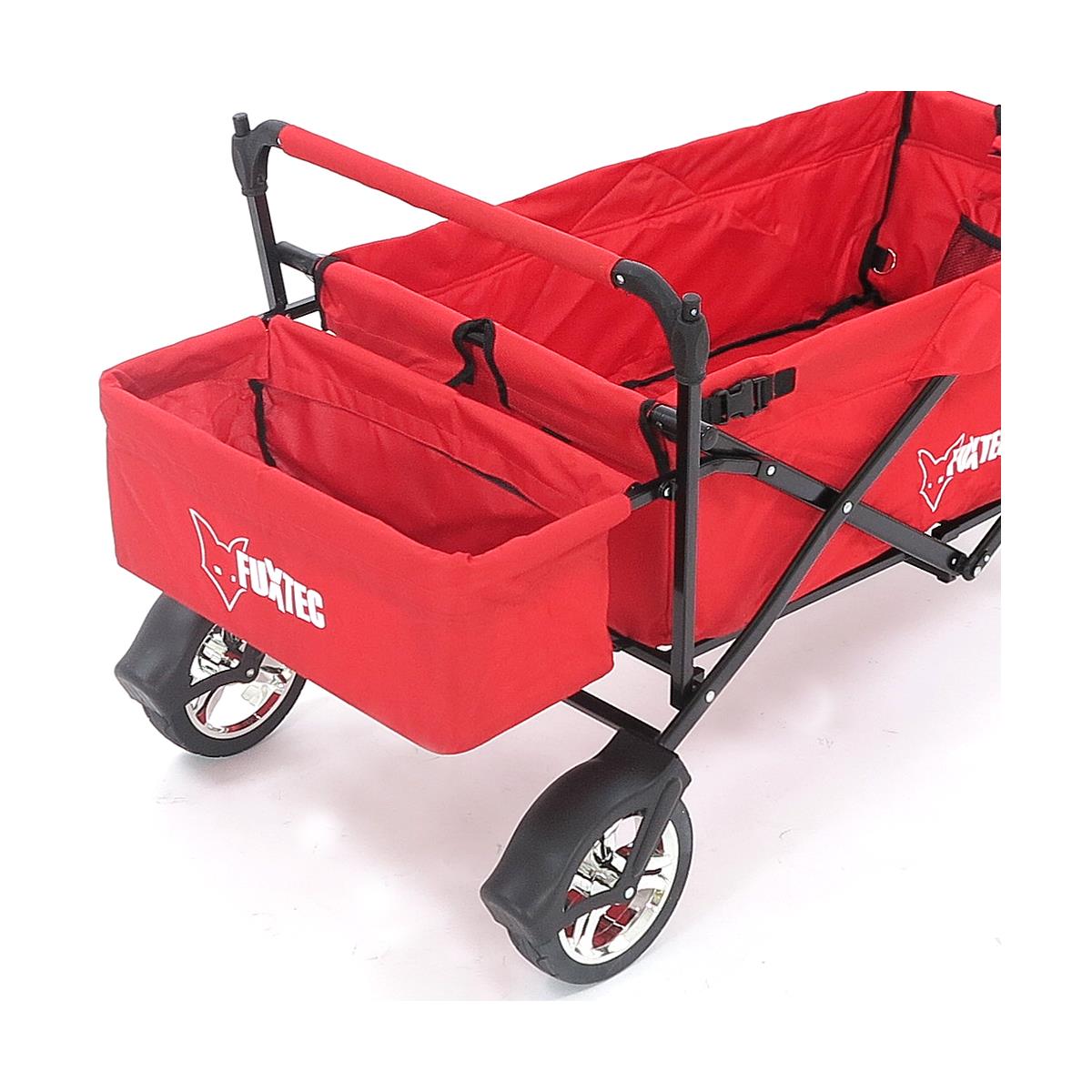 FUXTEC Bollerwagen CT-500 rot mit Sonnendach faltbar