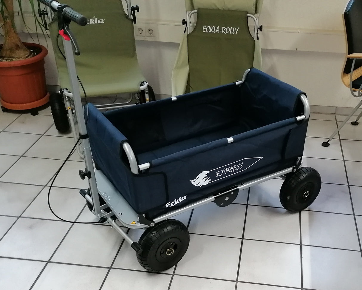 Eckla Express faltbarer Bollerwagen Luftbereifung silber/blau
