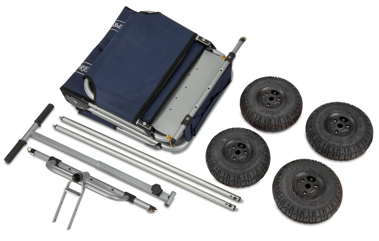 Eckla Express faltbarer Bollerwagen pannensicher silber/blau