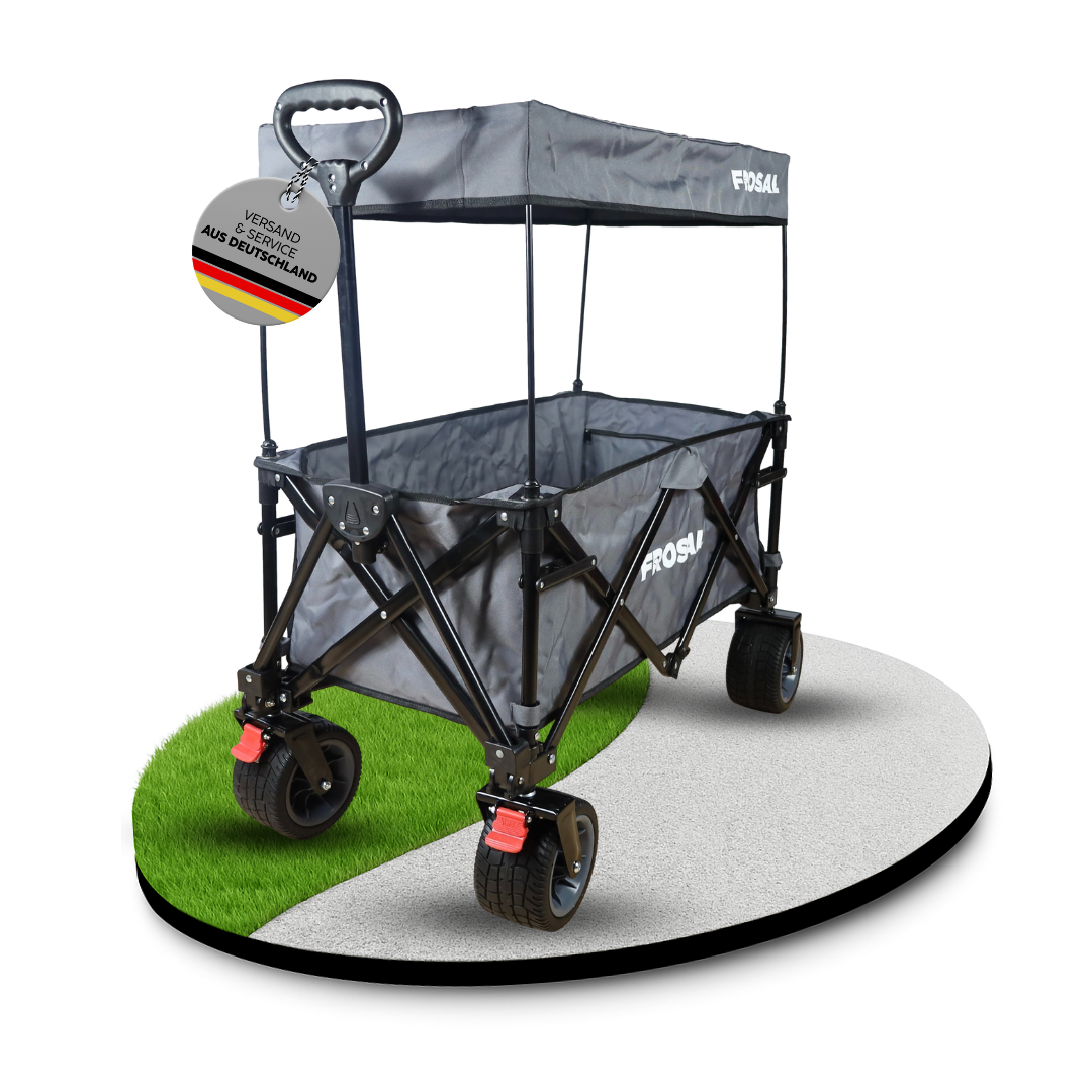 FROSAL faltbarer Bollerwagen Emil grau Klappbollerwagen