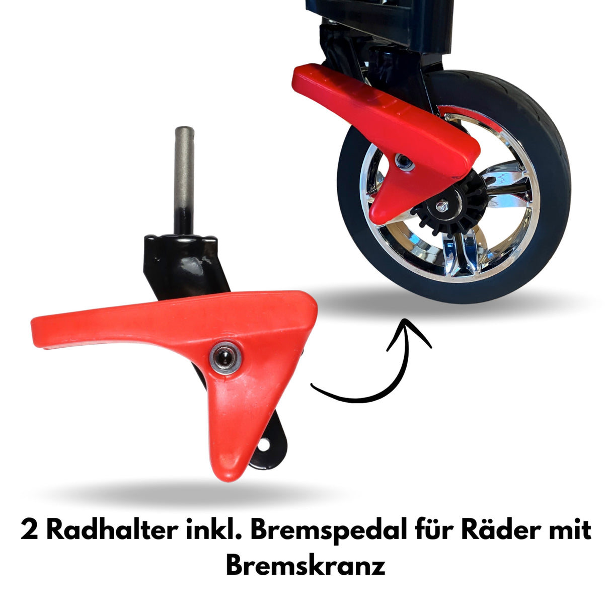 FROSAL Radhalter Set mit Bremshebel – 2 Stück (links & rechts), passend für Frosal Leo, Fuxtec- und