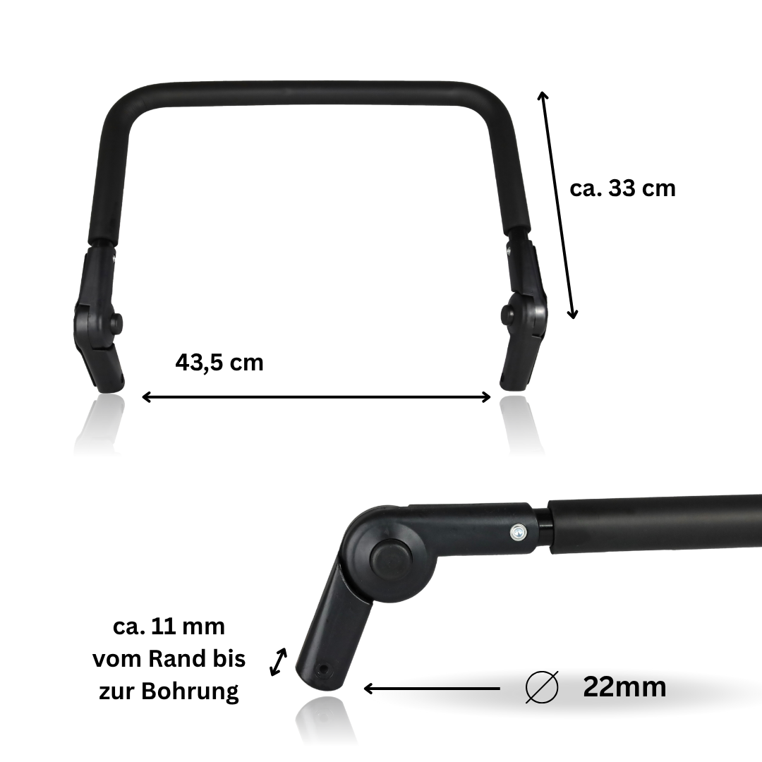 FROSAL Ersatz Schiebegriff inkl. 2 Kippgelenke für Frosal Leo & Paul Bollerwagen | Original Ersatzteil | ca. 43,5 x 33 cm | Ø 22 mm | nicht zum Nachrüsten geeignet | stabil & langlebig