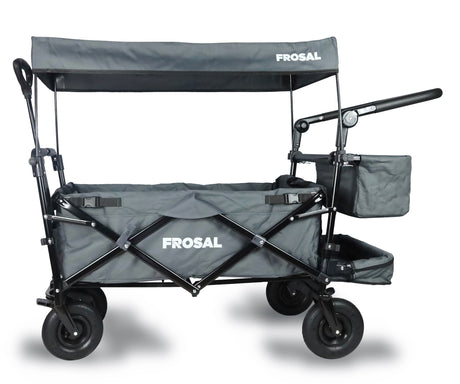 FROSAL Faltbarer Bollerwagen Leo grau mit Luftreifen