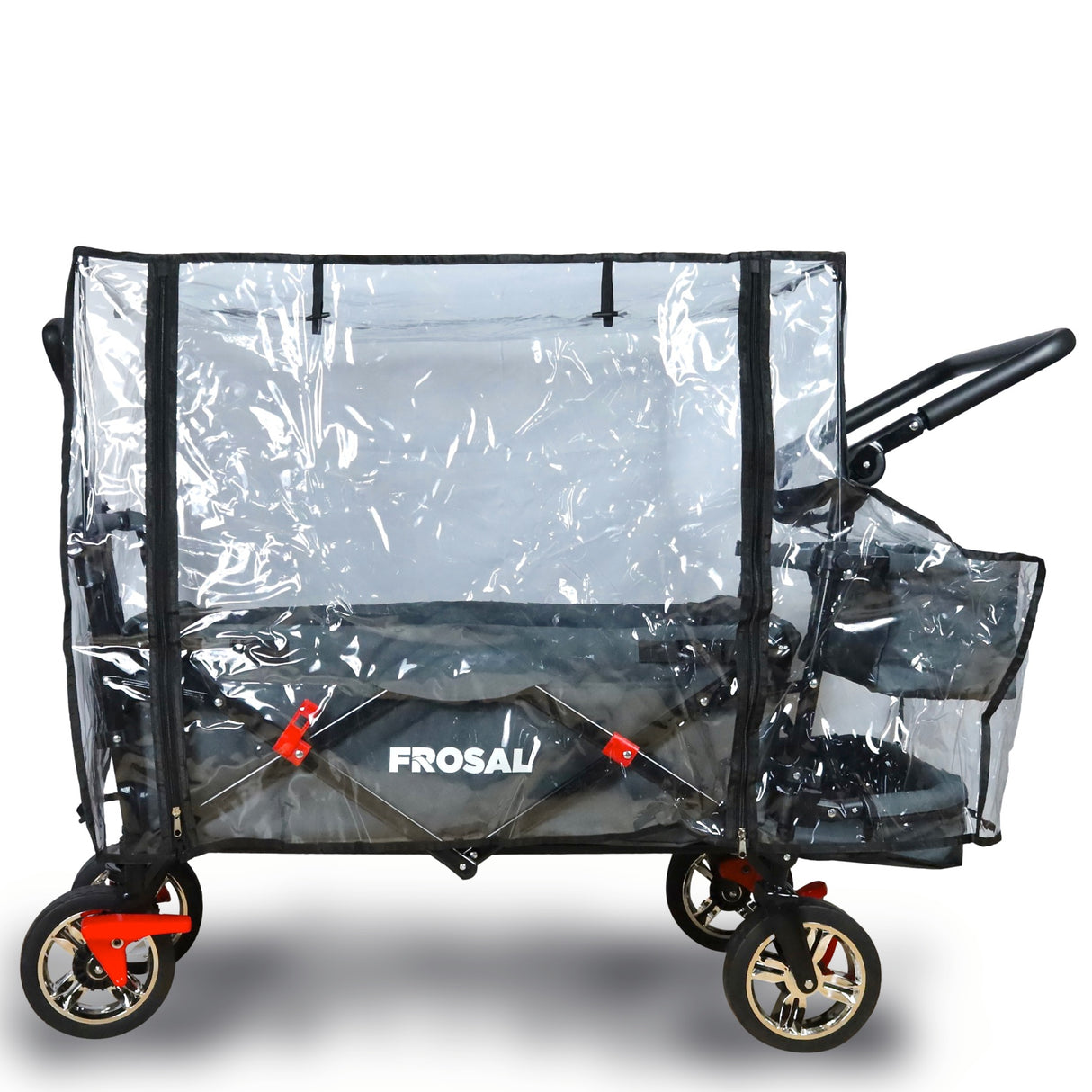 Bollerwagen Frosal Leo grau inkl. Regenverdeck