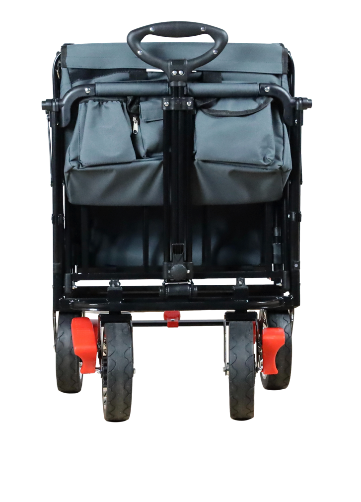 FROSAL Faltbarer Bollerwagen Leo mit Sonnendach und Stauraumerweiterung