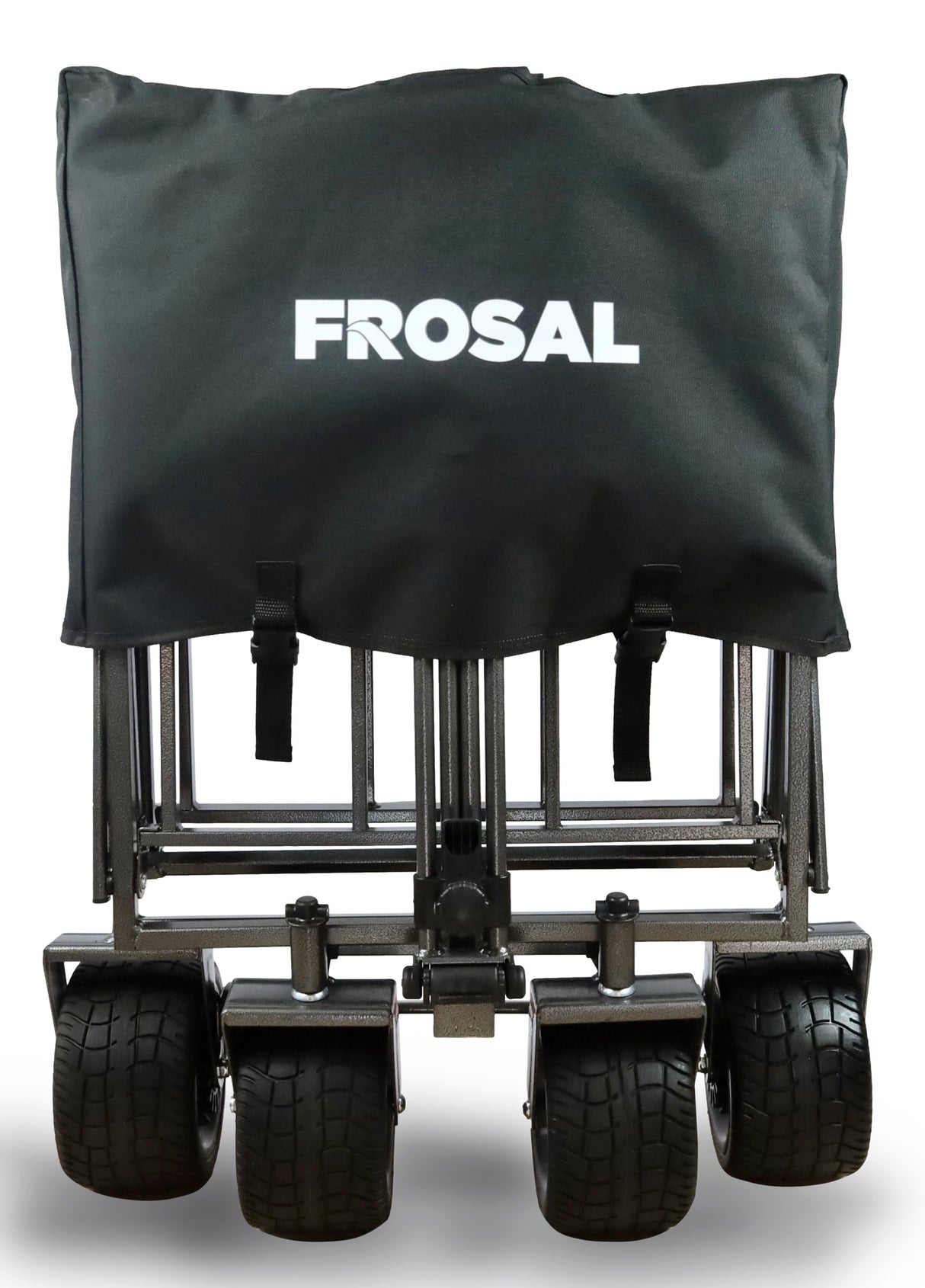 FROSAL Bollerwagen Alex faltbar schwarz/grau Strandwagen breite Reifen