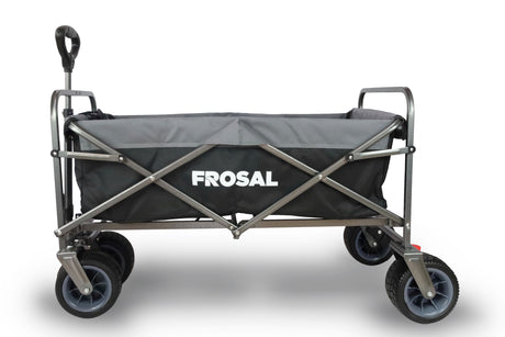 FROSAL Bollerwagen Alex faltbar schwarz/grau Strandwagen breite Reifen