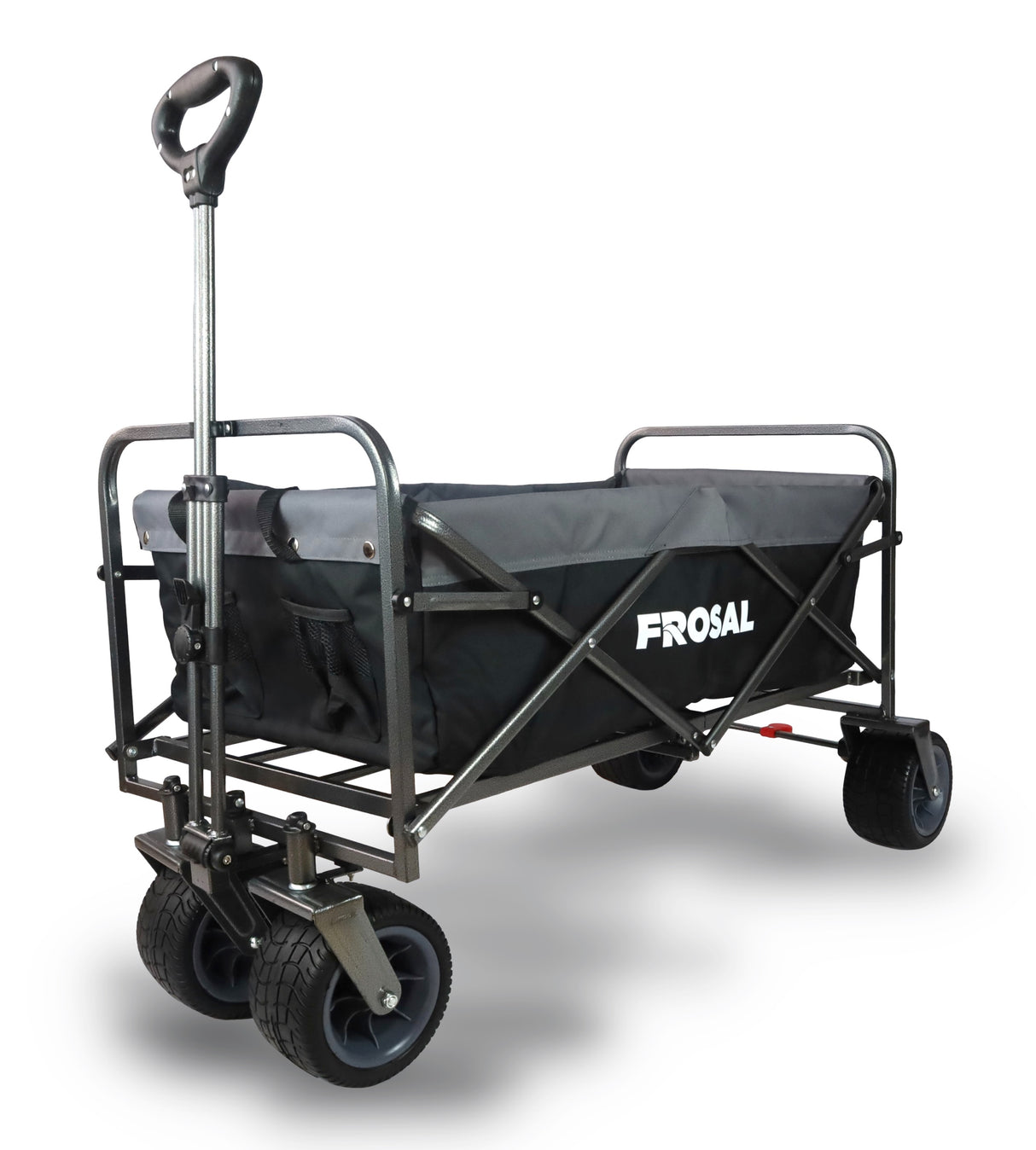 FROSAL Bollerwagen Alex faltbar schwarz/grau Strandwagen breite Reifen