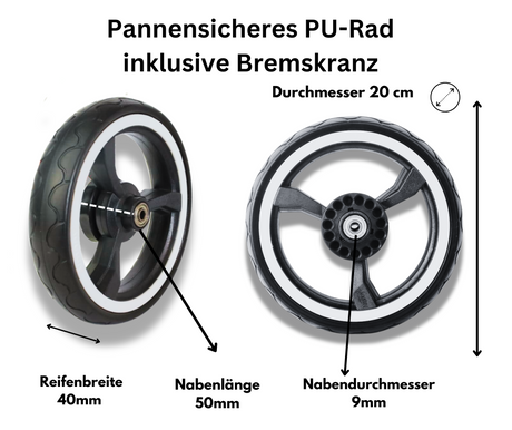 Ersatzrad Bollerwagen Paul & Fuxtec Kesser für Bollerwagen Paul Rad Bollerwagenrad