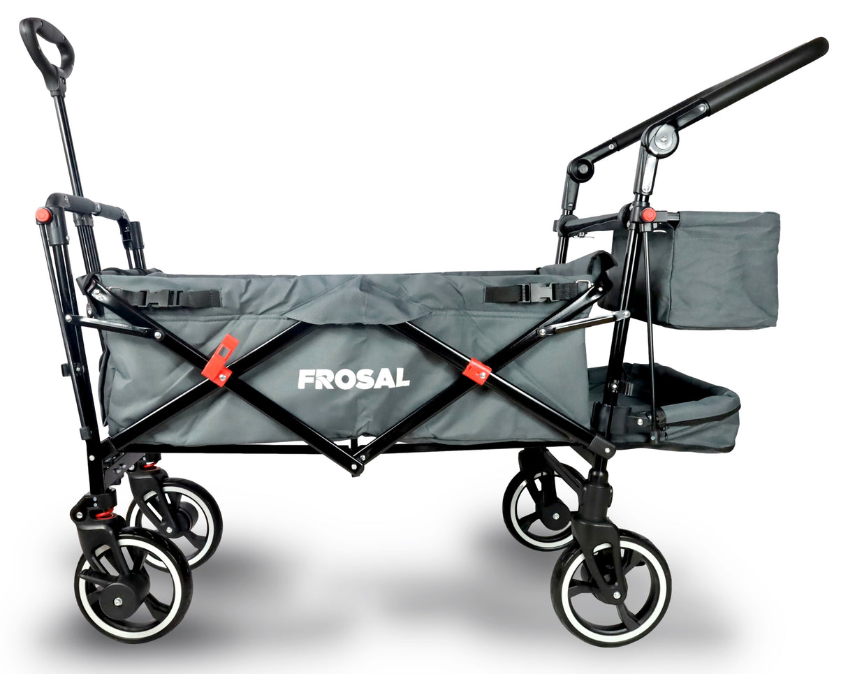FROSAL Bollerwagen Paul grau faltbar Premium Handwagen