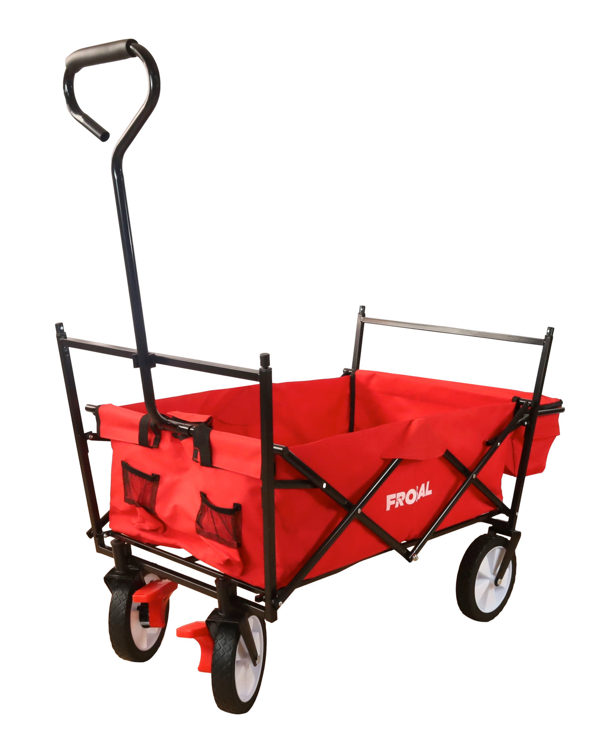 FROSAL Faltbarer Bollerwagen Max mit Sonnendach rot
