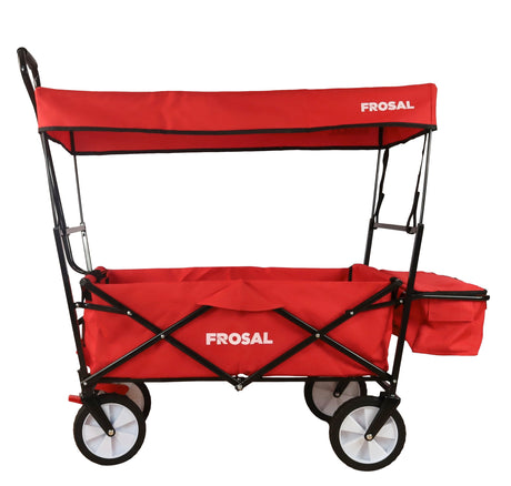 FROSAL Faltbarer Bollerwagen Max mit Sonnendach rot