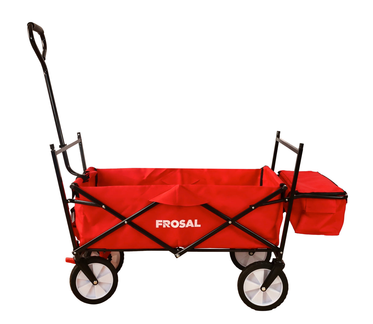 FROSAL Faltbarer Bollerwagen Max mit Sonnendach rot