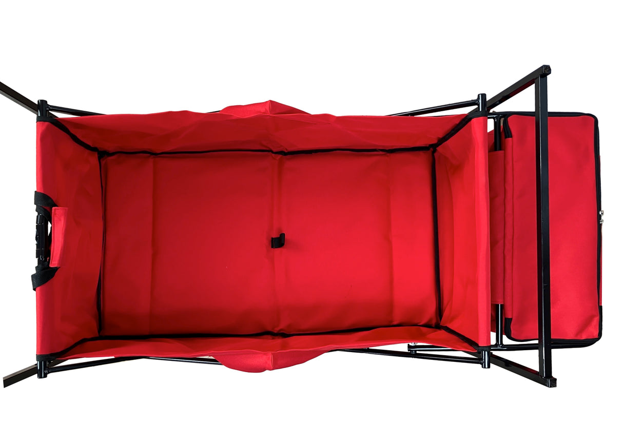 FROSAL Faltbarer Bollerwagen Max mit Sonnendach rot