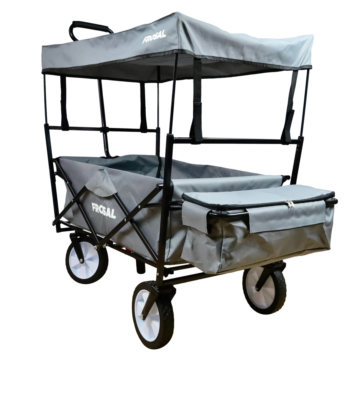 FROSAL Faltbarer Bollerwagen Max mit Sonnendach grau