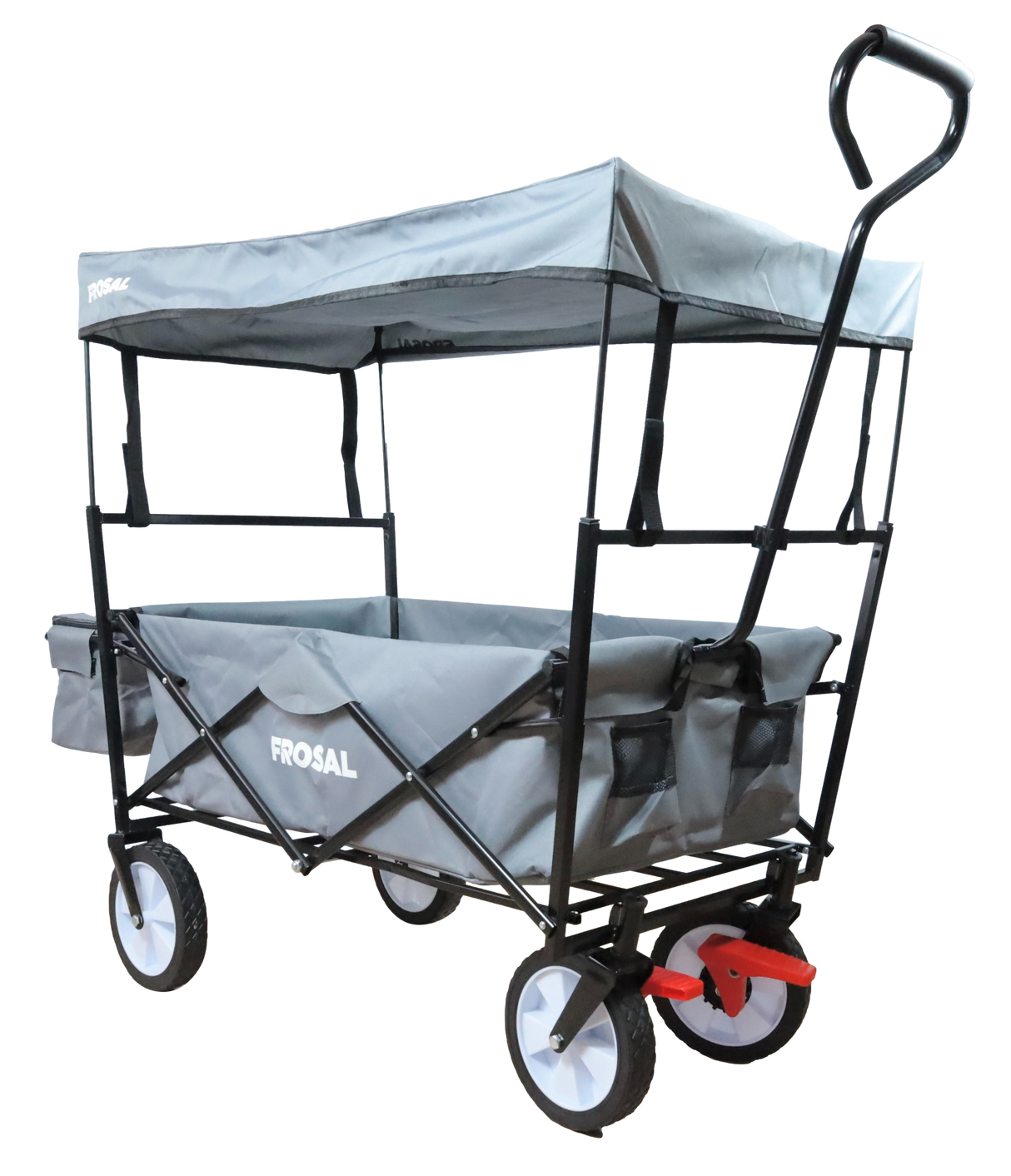 FROSAL Faltbarer Bollerwagen Max mit Sonnendach grau