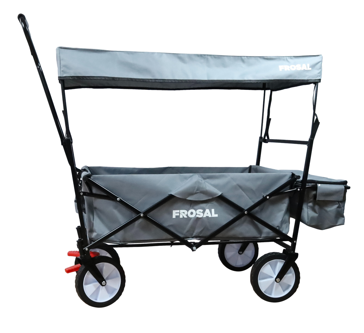 FROSAL Faltbarer Bollerwagen Max mit Sonnendach grau