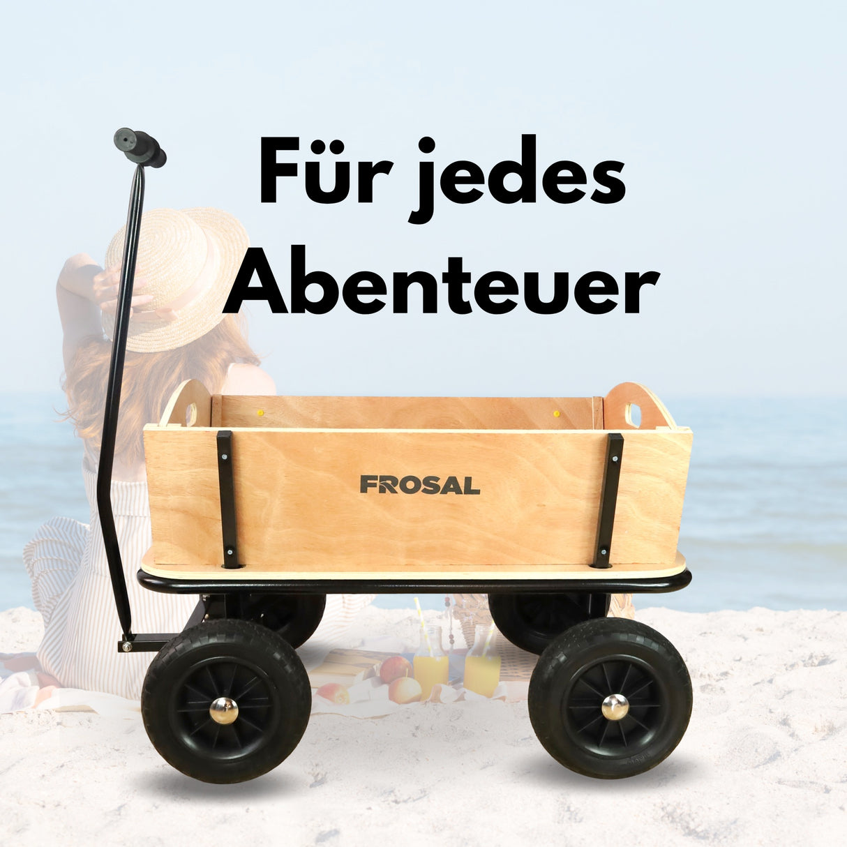 FROSAL Bollerwagen Erik Holz-Bollerwagen Transportwagen