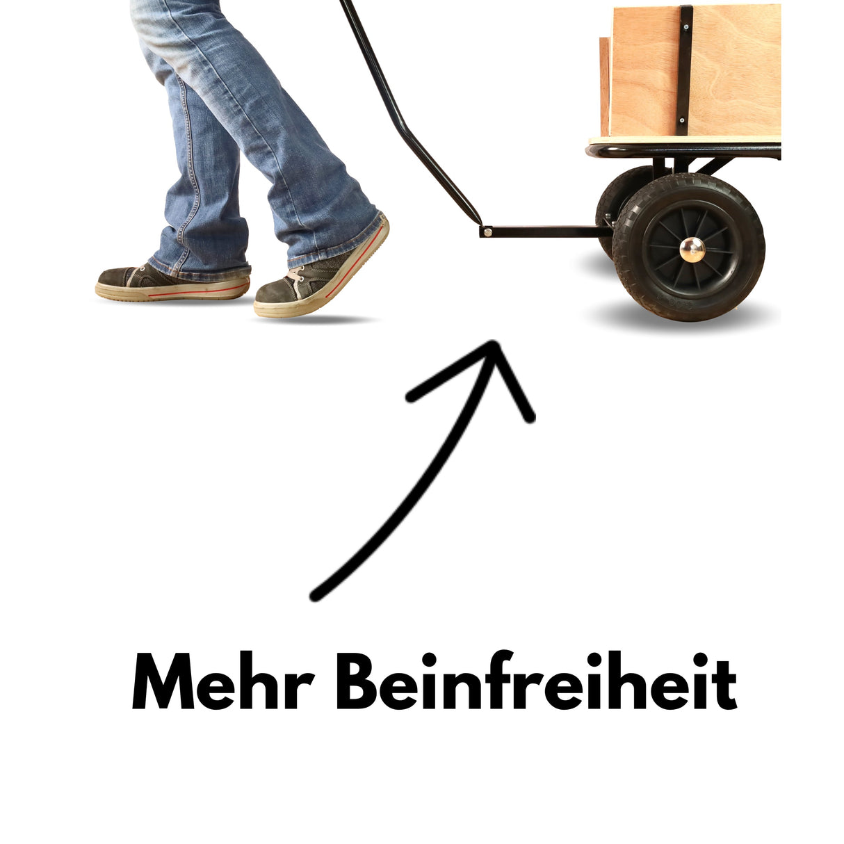 FROSAL Bollerwagen Erik Extra Holz-Bollerwagen lange Deichsel