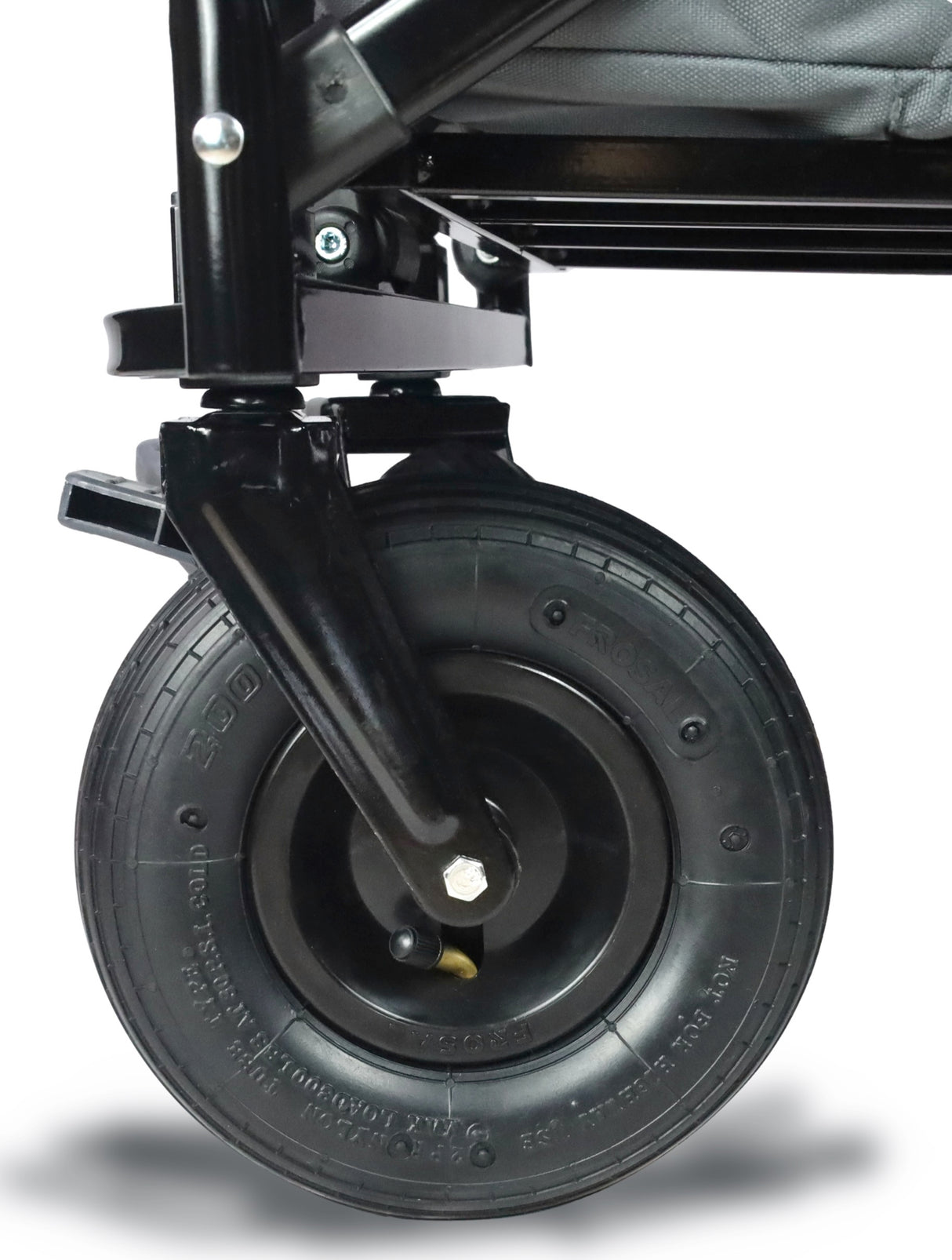 FROSAL Faltbarer Bollerwagen Loki schwarz/grau mit Luftreifen