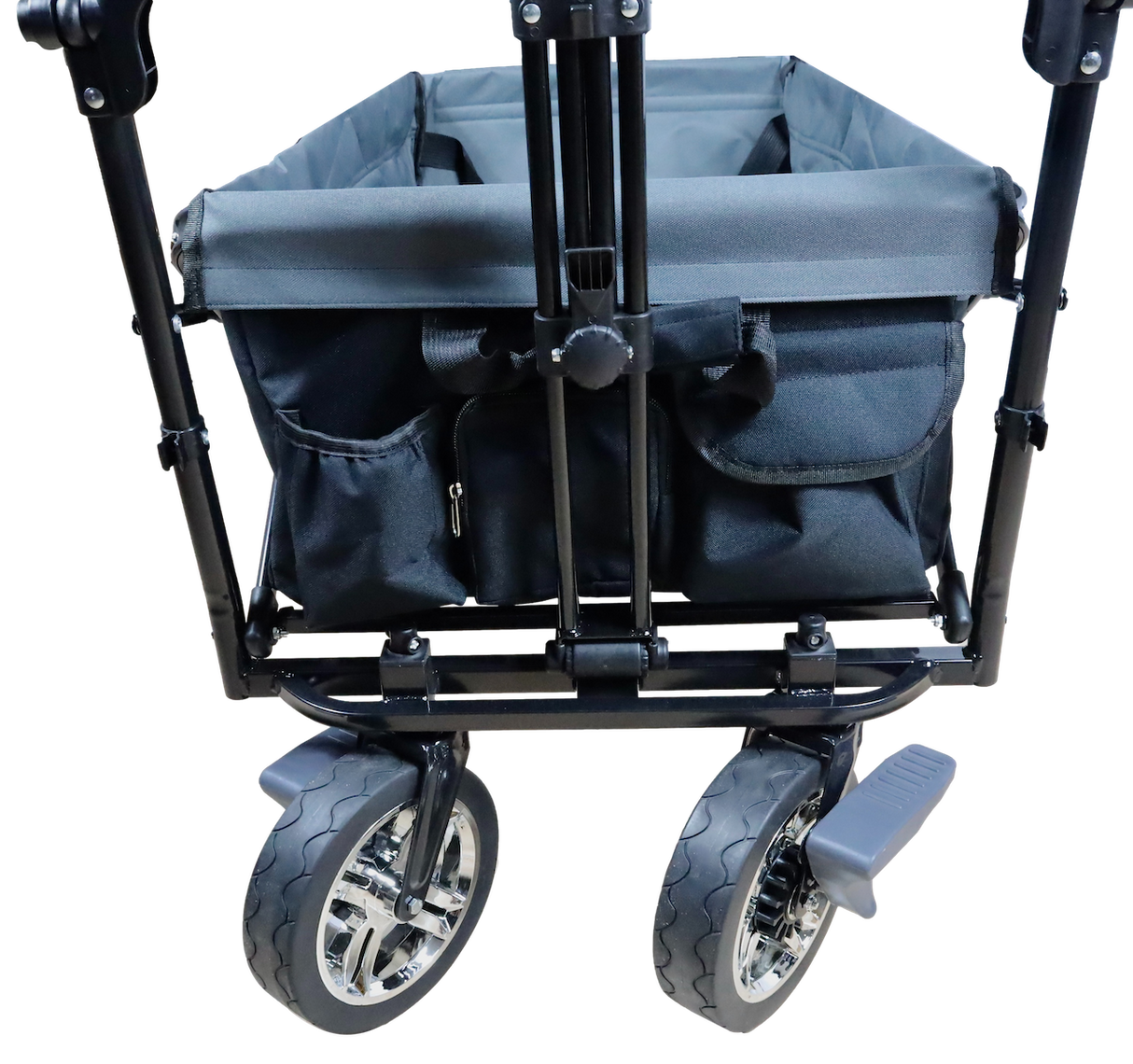 FROSAL Faltbarer Bollerwagen Loki klappbar mit Sonnendach und Schiebegriff