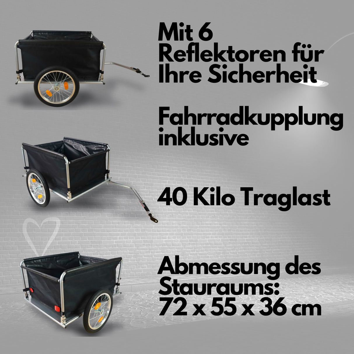 FROSAL Fahrradanhänger Hugo Anhänger fürs Fahrrad