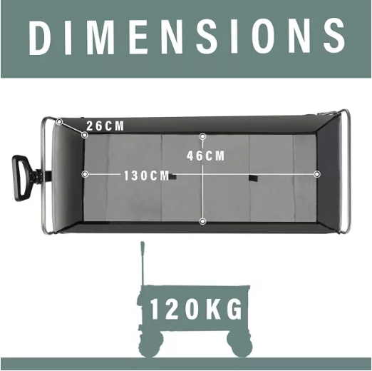 Sekey Verlängerter faltbarer Bollerwage mit Bremse
