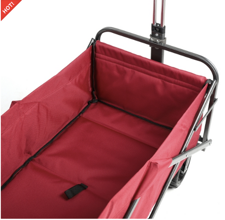 Sekey faltbarer Bollerwagen, große Räder und Bremsen in rot