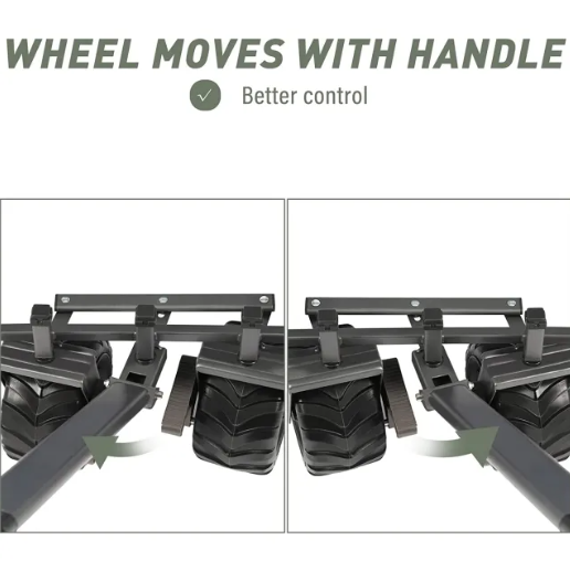 Sekey faltbarer Bollerwagen FW28 - große Räder, Bremse, 94L - weiß/grün