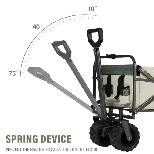 Sekey faltbarer Bollerwagen FW28 - große Räder, Bremse, 94L - weiß/grün
