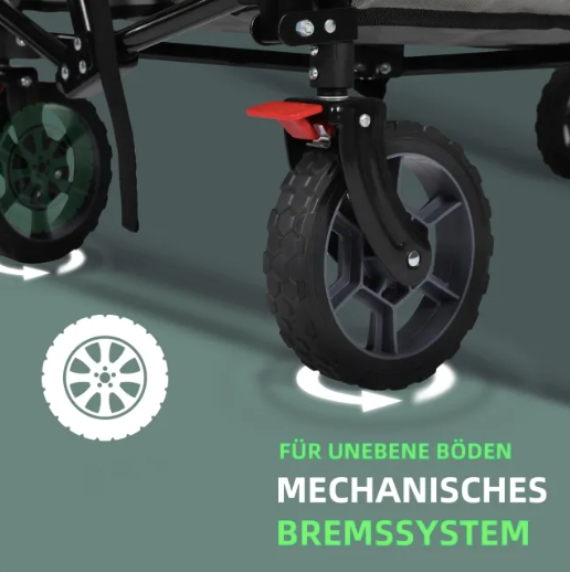 Sekey faltbarer Bollerwagen FW30, Bremse, 200L Kapazität - schwarz