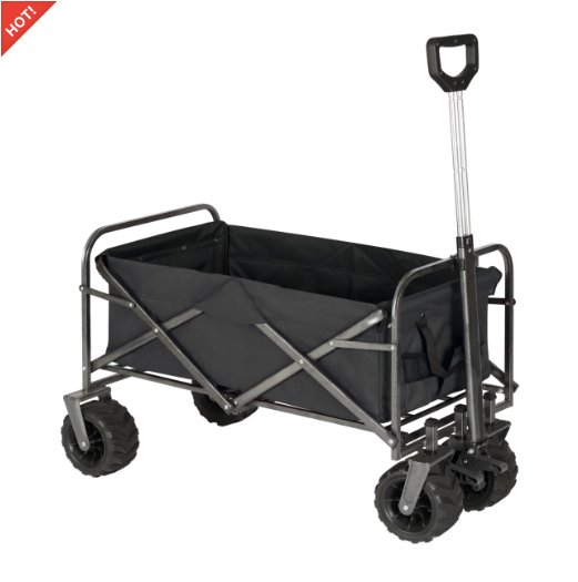 Sekey faltbarer Bollerwagen, große Räder und Bremsen in schwarz