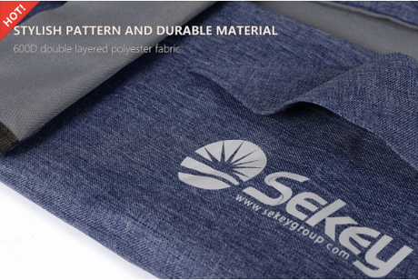 Sekey faltbarer Bollerwagen, große Räder und Bremsen in dunkelblau