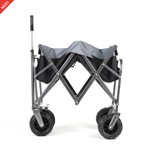 Sekey faltbarer Bollerwagen, große Räder und Bremsen in schwarz/grau