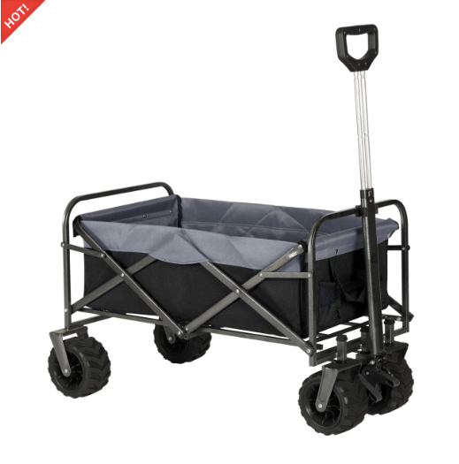 Sekey faltbarer Bollerwagen, große Räder und Bremsen in schwarz/grau