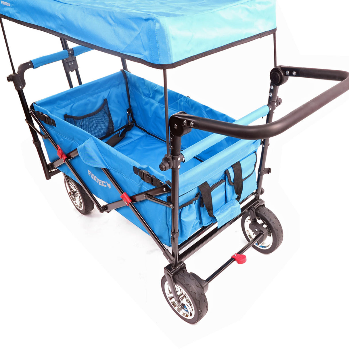 FUXTEC faltbarer Bollerwagen FX-CT700T mit UV-Schutz-Sonnendach, türkis
