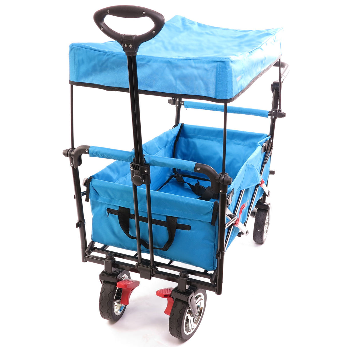 FUXTEC faltbarer Bollerwagen FX-CT700T mit UV-Schutz-Sonnendach, türkis