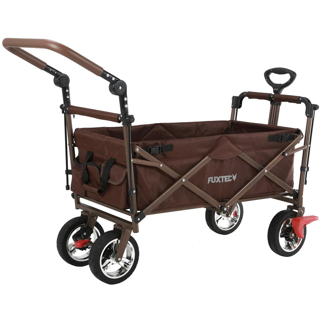 FUXTEC faltbarer Bollerwagen FX-CT700B mit Sonnendach, braun