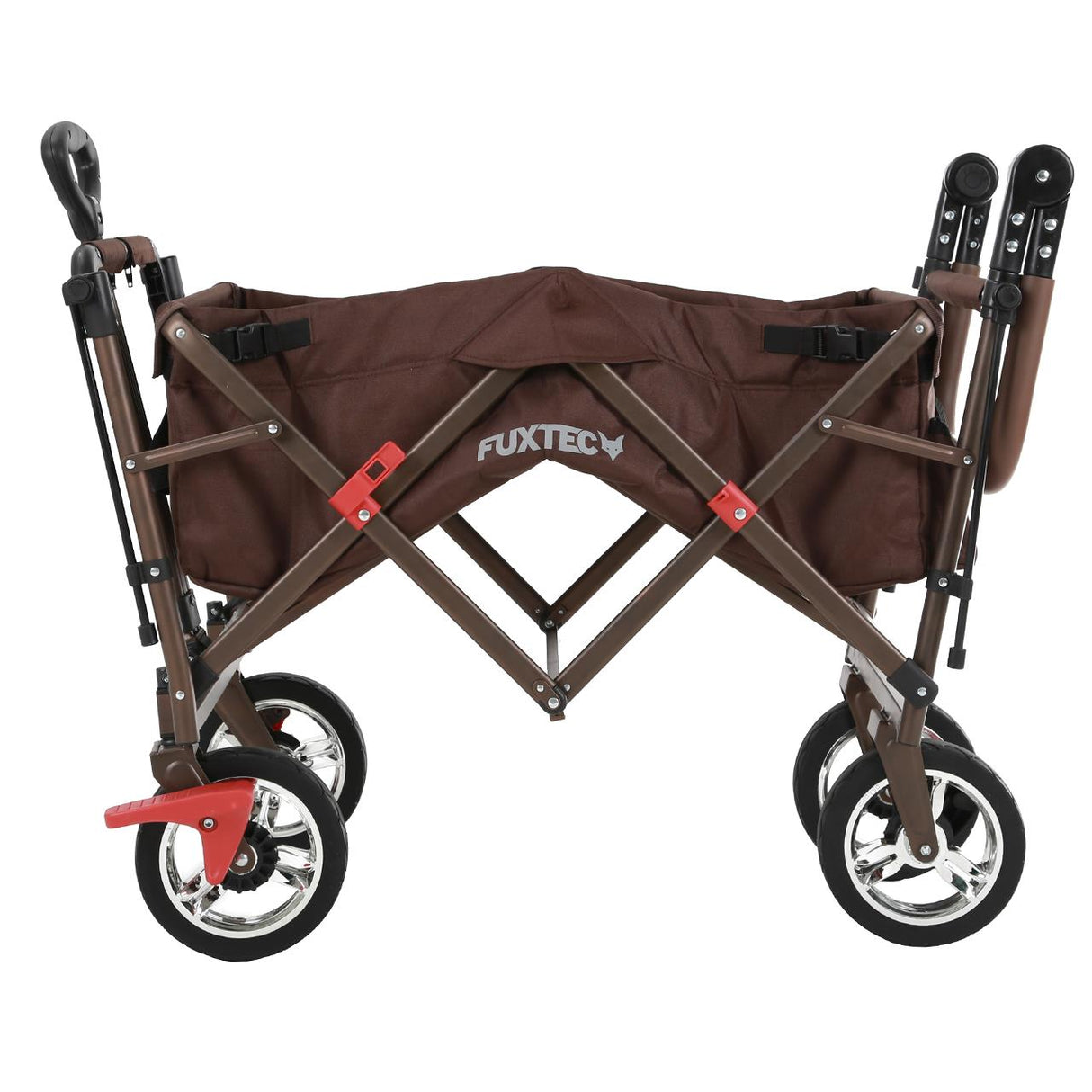 FUXTEC faltbarer Bollerwagen FX-CT700B mit Sonnendach, braun
