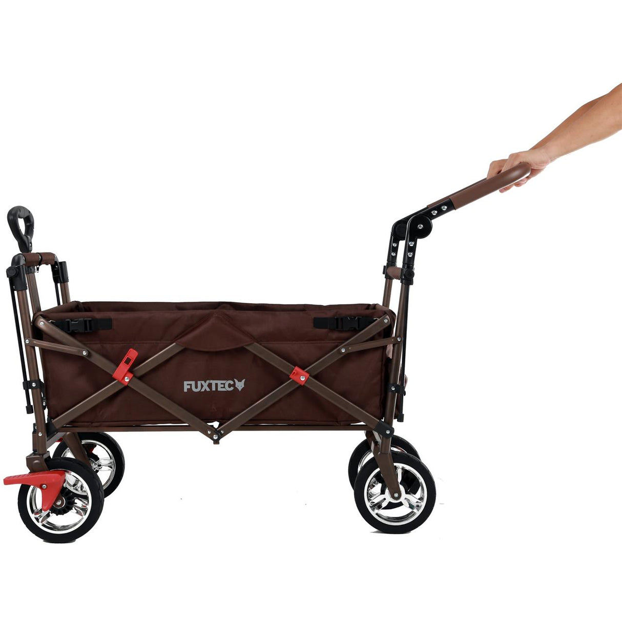 FUXTEC faltbarer Bollerwagen FX-CT700B mit Sonnendach, braun
