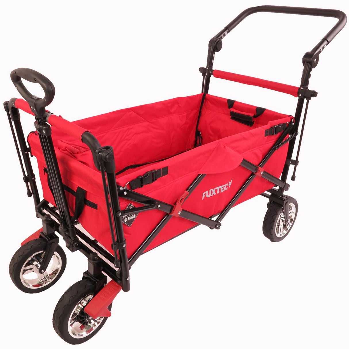 FUXTEC faltbarer Bollerwagen FX-CT700R mit UV-Schutz-Sonnendach, rot