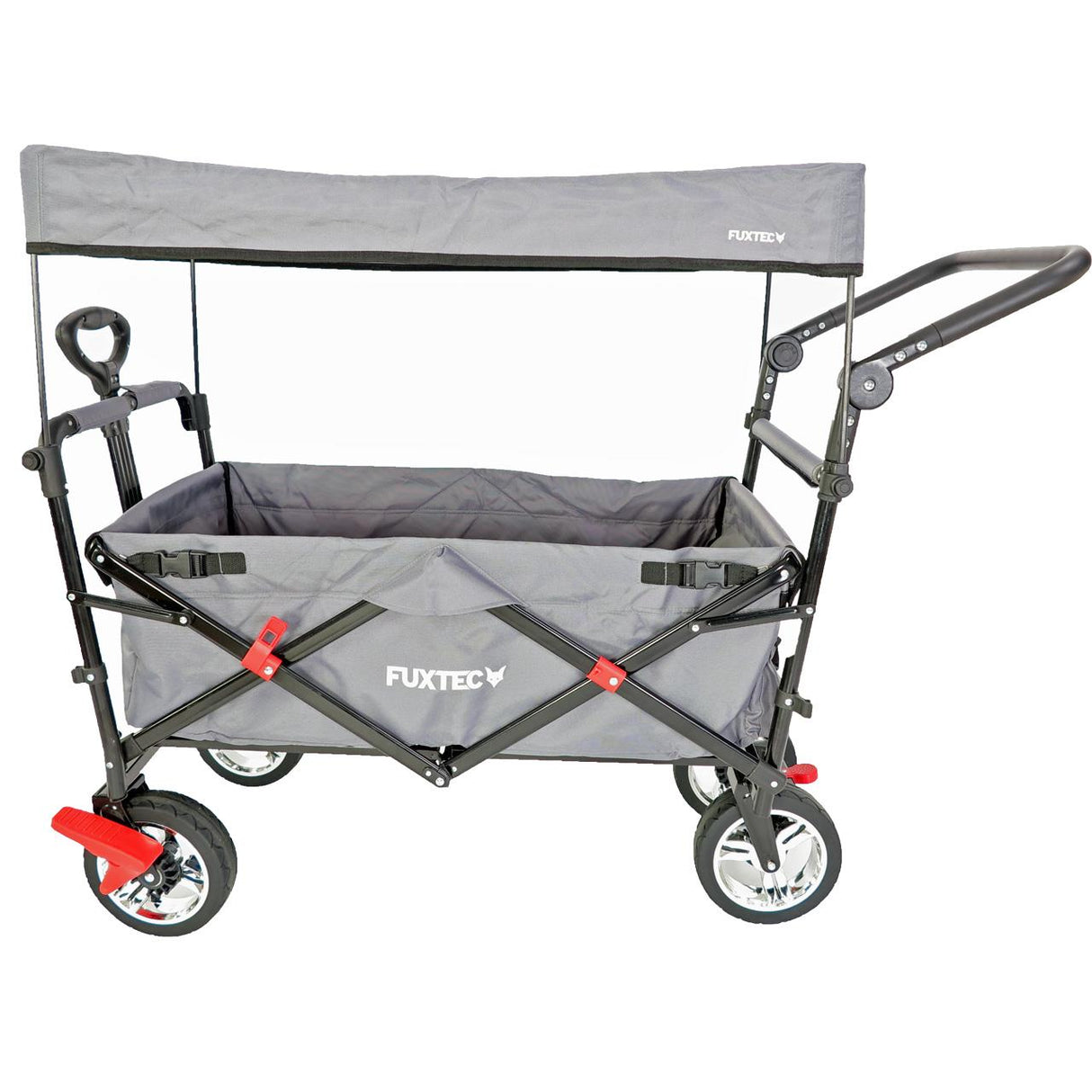 FUXTEC faltbarer Bollerwagen FX-CT700G mit UV-Schutz-Sonnendach, grau