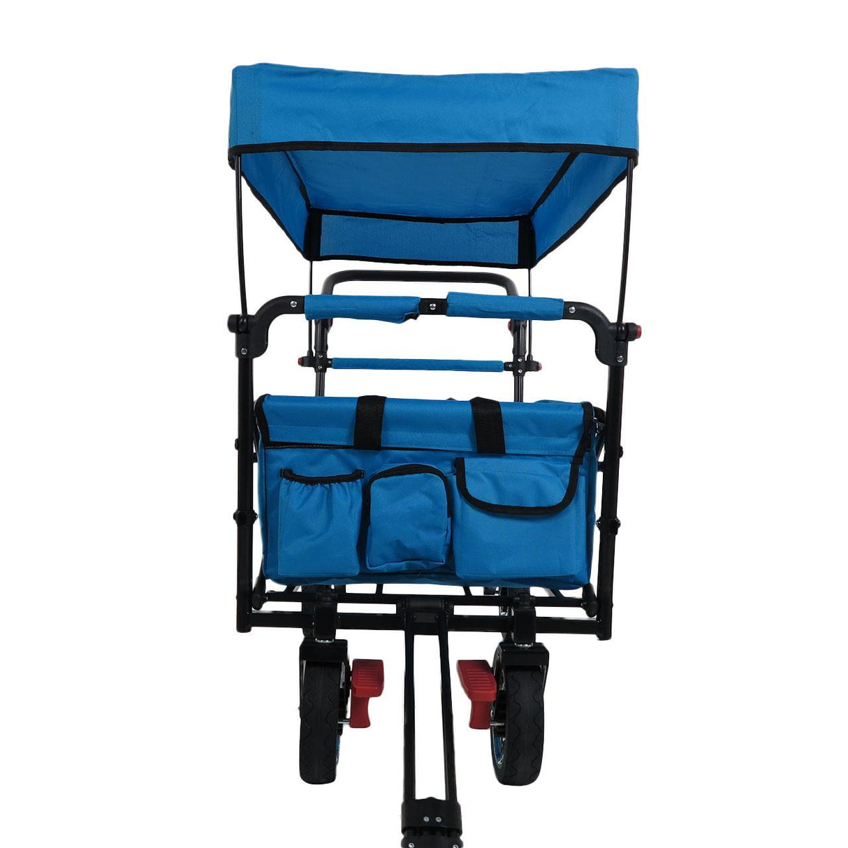 FUXTEC faltbarer Bollerwagen FX-CT800T, mit Dach, Schiebegriff und Innenraumverlängerung in Türkis