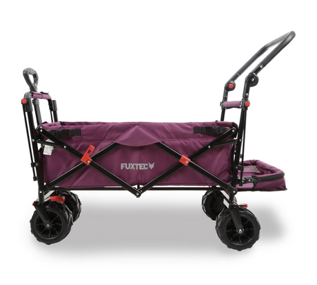 FUXTEC Strand-Bollerwagen FX-CTB800, in purpur, UV-Sonnendach,Schiebegriff, Innenraumverlängerung