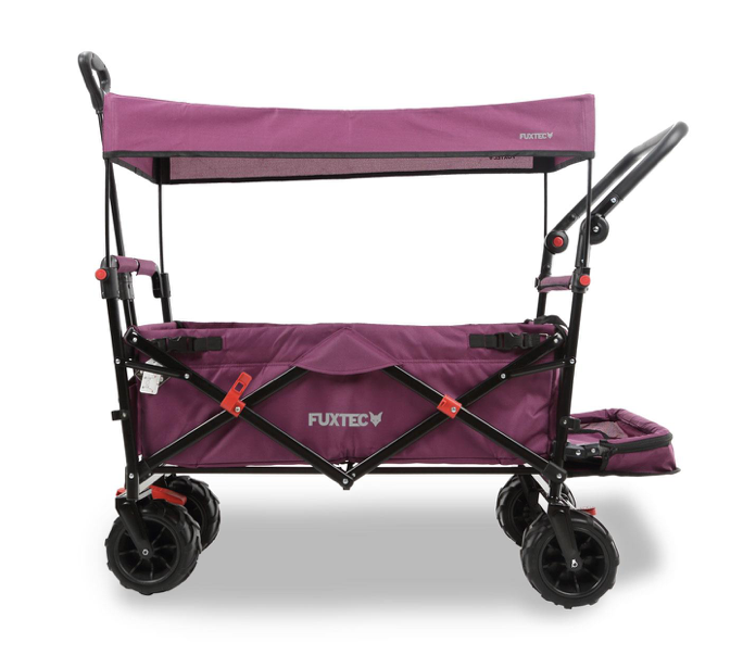 FUXTEC Strand-Bollerwagen FX-CTB800, in purpur, UV-Sonnendach,Schiebegriff, Innenraumverlängerung